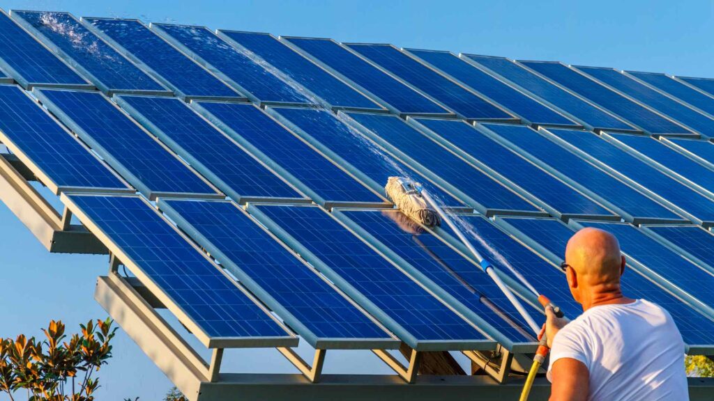 Solar Panel Cleaning services close up 1